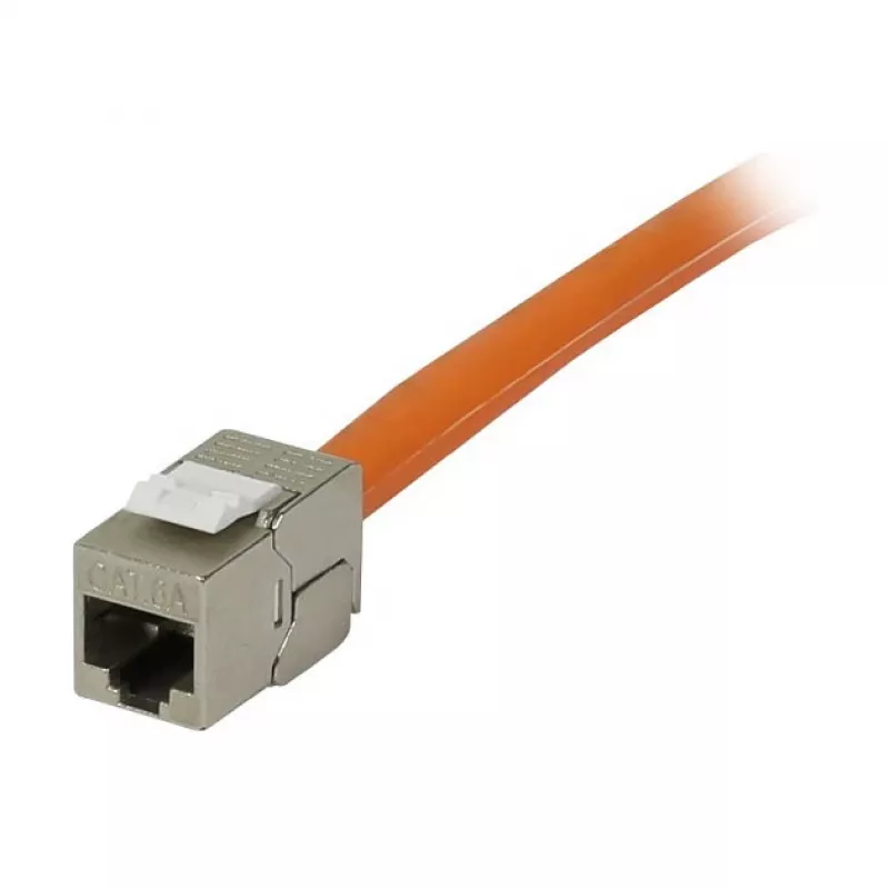 Módulo Keystone Synergy 21 conector hembra TP RJ45 CAT6A 500MHz corto con abrazadera de cable - cable - digital/datos