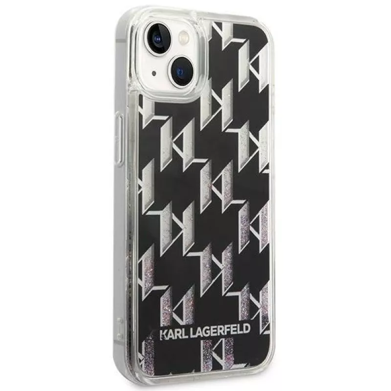 Karl Lagerfeld KLHCP14MLMNMK iPhone 14 Plus 6.7 funda rígida negro / negro Liquid Glitter Monogram