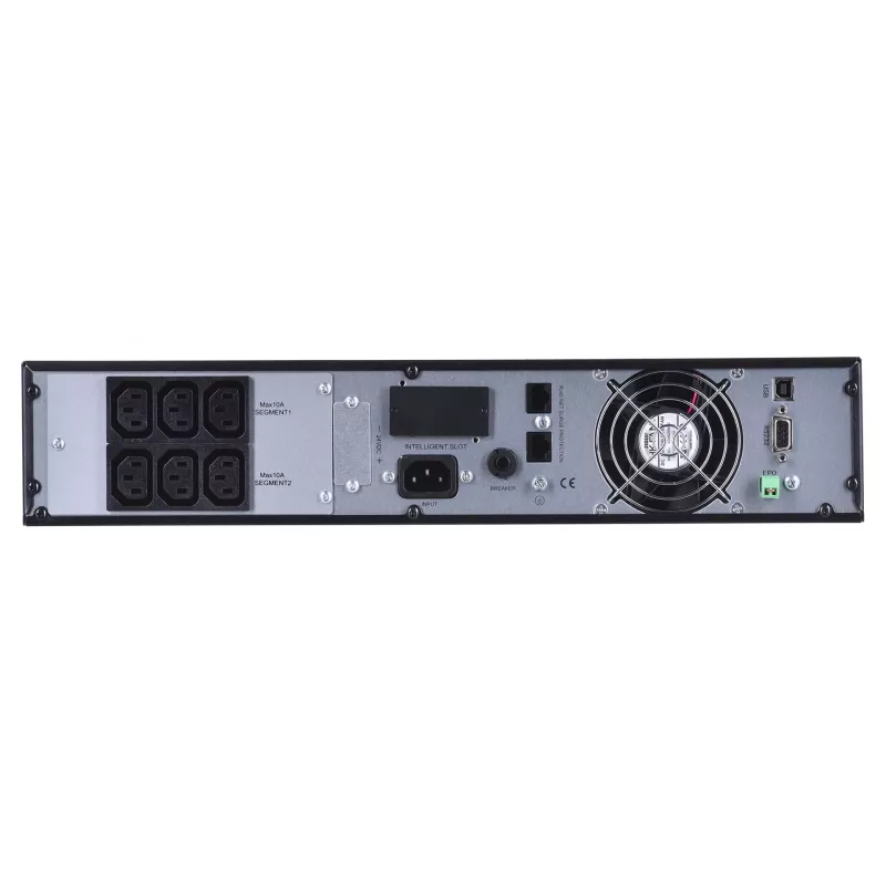 Sistema de alimentación ininterrumpida Green Cell UPS13 — SAI online de doble conversión, 1000 VA / 900 W, onda senoidal pura, 6 salidas AC, LCD, 2 baterías de 12V 9Ah