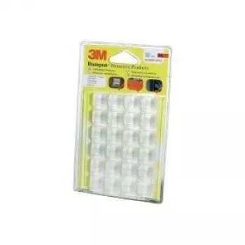 Pies de goma cuadrados autoadhesivos 3M SJ 5323 MPCB, transparente, Ø 20,6 mm × H 7,6 mm, pack de 24