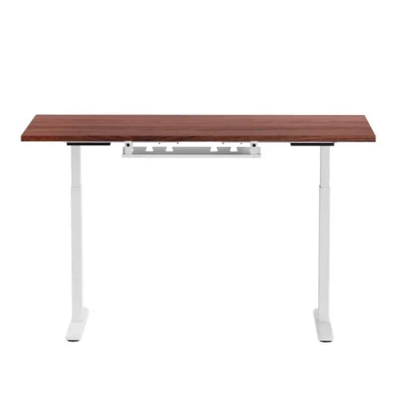 Mesa regulable en altura Up Up Bjorn Blanco, tablero M Nogal oscuro