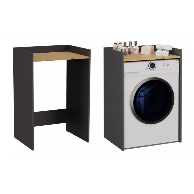 Armario de lavadero Top e Shop POLA para lavadora – antracita / roble artisan