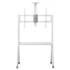 Soporte de TV de suelo MACLEAN MC-114 W para pantallas 55 inch–100 inch, blanco, VESA hasta 900x600, carga máxima 120 kg, altura 115–152 cm, estante