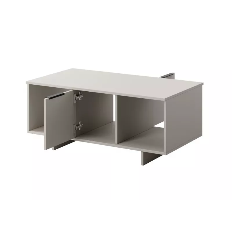 Mesa de centro Cama Meble ALMA 100×55×55 cm, tablero rectangular beige, acabado cashmere
