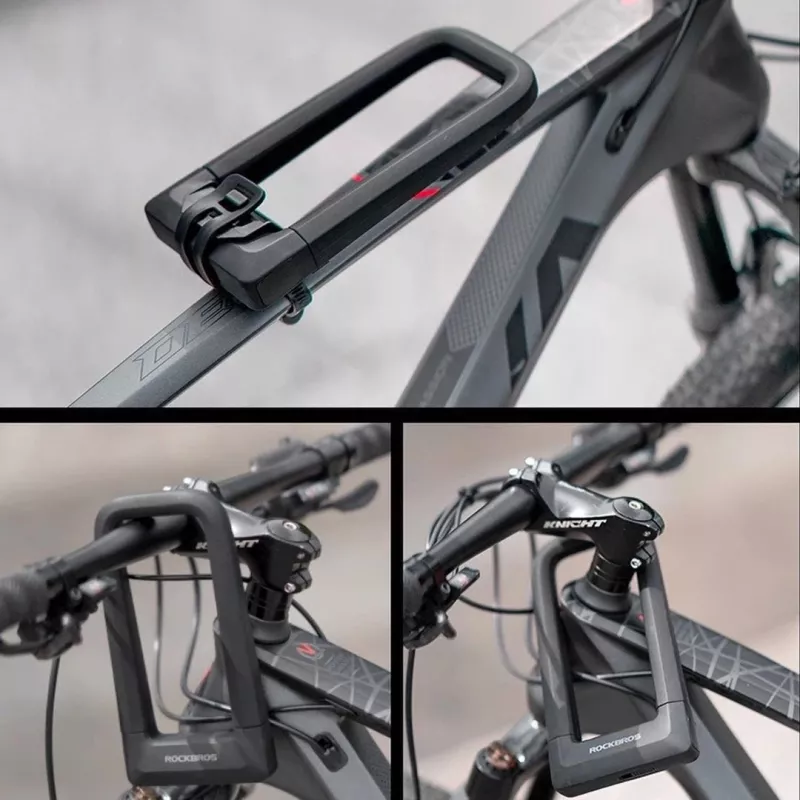Rockbros RKS626-BKU-lock candado de bicicleta, negro