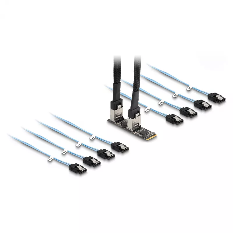 Convertidor DeLOCK M.2 2280 Key B+M macho a 8 x SATA