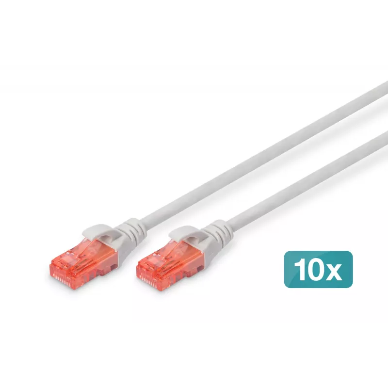 Latiguillo Digitus CAT 6 U/UTP LSZH 0,5 m 10 uds.