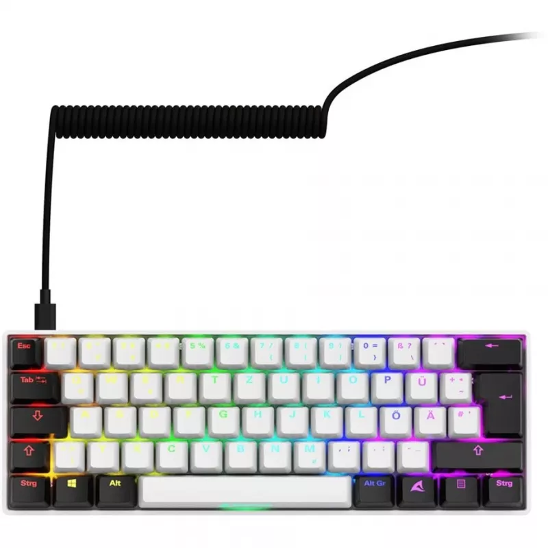 Sharkoon SGK50 S4 teclado Home USB QWERTZ alemán blanco RGB LED 60%