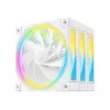 DeepCool FL12R WH 3-in-1 Reverse 120 mm ventiladores de caja, 3 uds., 500-2150 RPM, 93,45 m³/h, rodamiento de dinámica de fluidos, PWM de 4 pines, 33,9 dB, blancos