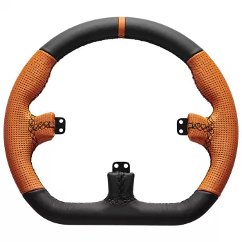 Volante de simracing Asetek SimSports GT Rim Closed D cuero naranja