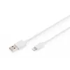 DIGITUS - Cable Lightning - Lightning (M) a USB (M) - 1,0 m - doble aislamiento - Blanco - moldeado - para Apple iPad/iPhone/iPod (Lightning) (DB-600106-010-W)