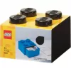 LEGO Cajón de escritorio 4, caja de almacenamiento negra, con studs