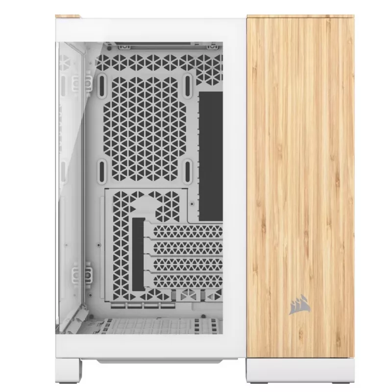 Caja de ordenador Corsair CC-9011288-WW Midi Tower Bambú, Blanco