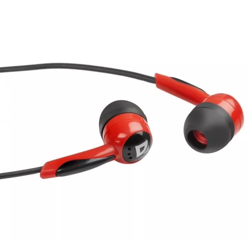 Auriculares Defender BASIC 604 negro-rojo