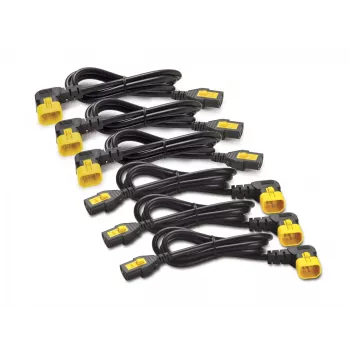 Juego de cables de alimentación APC (6 uds.), bloqueables, C13 a C14 (ángulo de 90°), 1,2 m