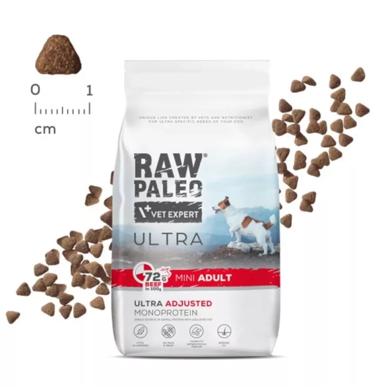 VET EXPERT RAW PALEO Ultra Mini Adult Beef - pienso para perros - 8 kg