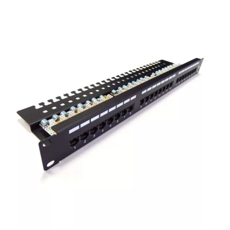 Digitus Professional DN-91624U panel de parcheo de 19 pulgadas, 24x RJ45, Cat 6, sin apantallar, LSA, 1U, negro