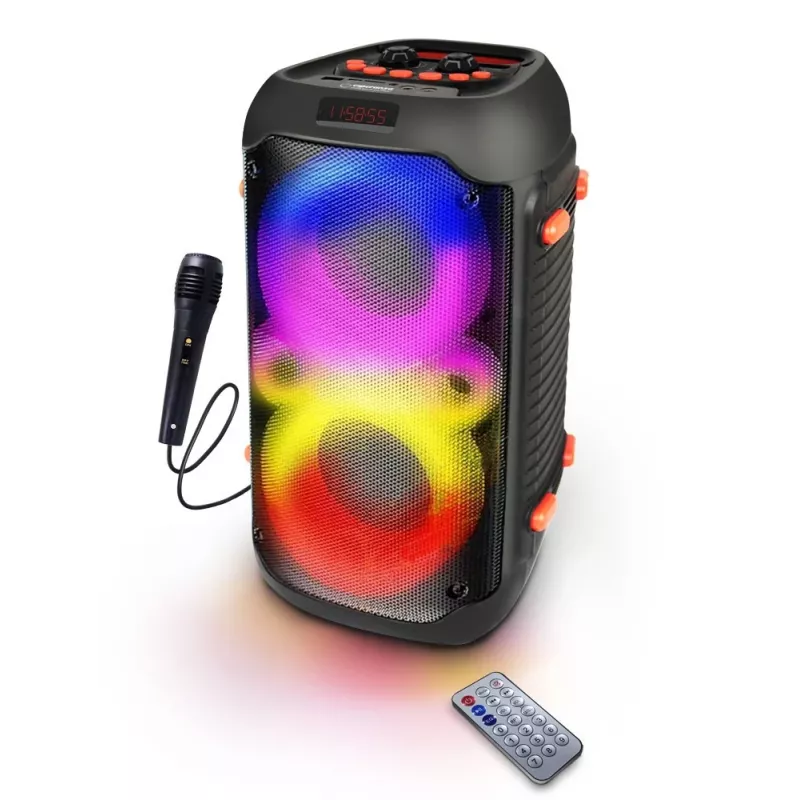 Altavoz karaoke Esperanza EP156 BT FM LED RGB negro 20W