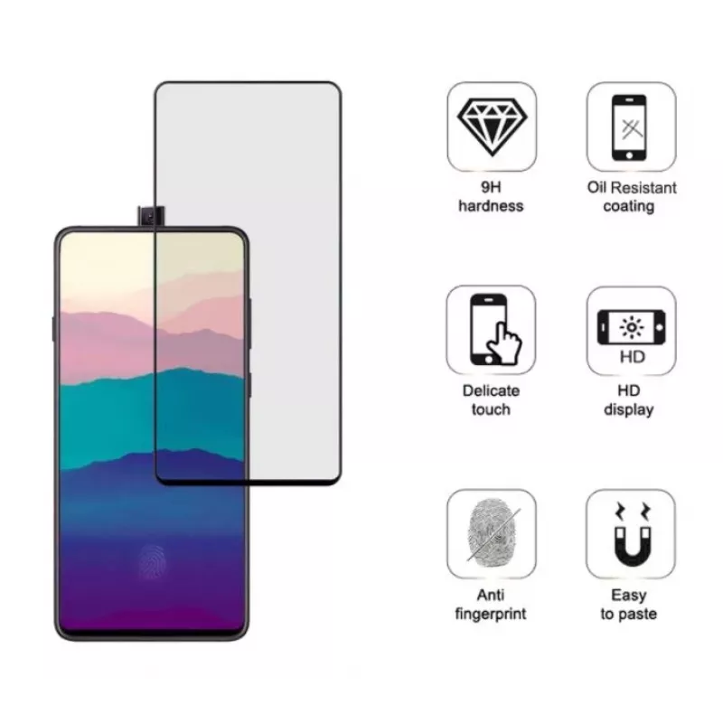 Protector de pantalla de cristal templado Tellur para Samsung Galaxy A90 2.5D Full Glue Negro