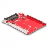 Conversor DeLOCK de 2,5 pulgadas U.3 SFF-8639 a M.2 NVMe Key M 7 mm rojo