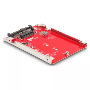 Conversor DeLOCK de 2,5 pulgadas U.3 SFF-8639 a M.2 NVMe Key M 7 mm rojo