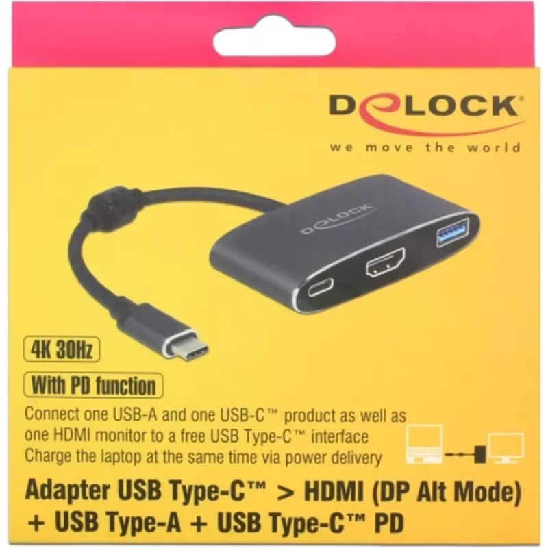 DeLOCK - adaptador de vídeo externo - VL101 - USB-C 3.1 - HDMI - gris - retail (62991)