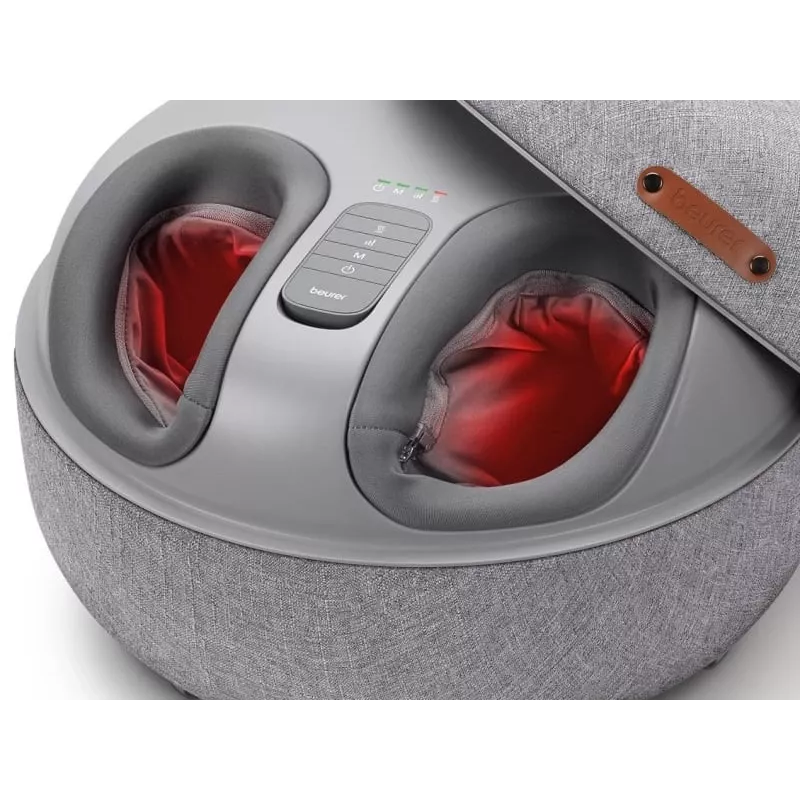 Masajeador de pies Beurer Shiatsu FM 120 2 en 1 gris — masajeador eléctrico de pies y tobillos, rodillos Shiatsu, intensidad ajustable