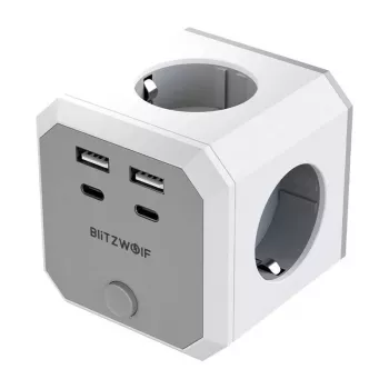 BlitzWolf BW-EC2 8-en-1 Power Cube (4xAC / 2 x USB-A / 2 x USB-C)