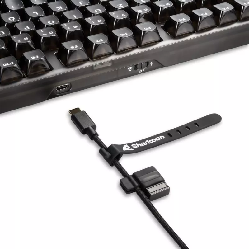 Teclado gaming mecánico Sharkoon Crystal Shark Negro DE con iluminación RGB