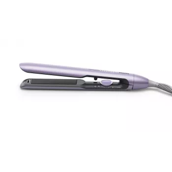 Plancha de pelo Philips BHS742/00 (serie 7000) — placas de cerámica, 12 niveles de calor, 120–240 V, cable de 2 m, lila
