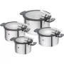 ZWILLING SIMPLIFY 66870-004-0 set de ollas acero inoxidable 4 pzas. plata negro