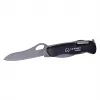 Navaja AZYMUT HK20018 — multiusos de tamaño completo, 9 funciones, acero inoxidable 420J2/3CR13, cerrada 11 cm, 146 g, funda de cuero, llavero