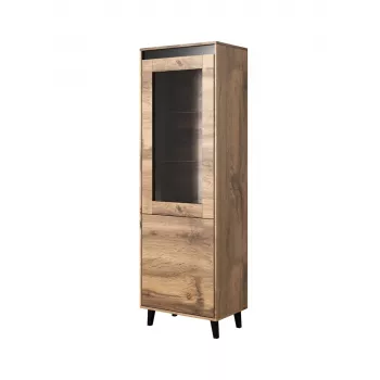 Armario bajo cama meble NORD 60×38×182,5 cm roble Wotan/antracita, independiente