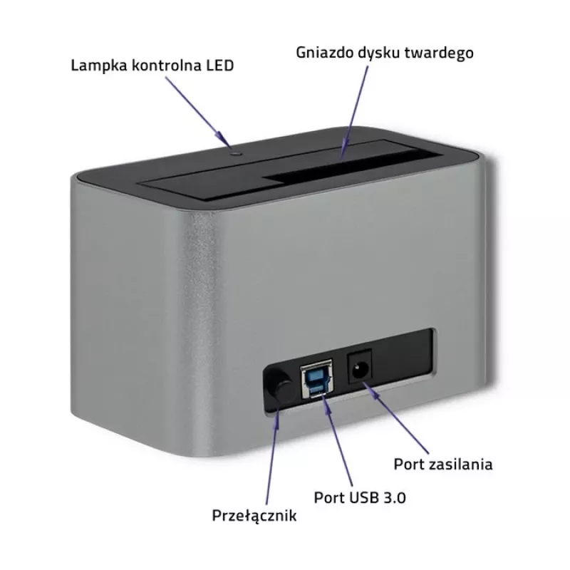 Base de acoplamiento Qoltec 5315 HDD/SSD | 2.5/3.5 SATA | USB 3.0