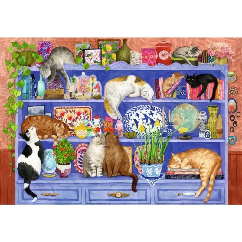 Puzle Ravensburger Feel Well & Puzzle Cats on the Shelf – 200 piezas