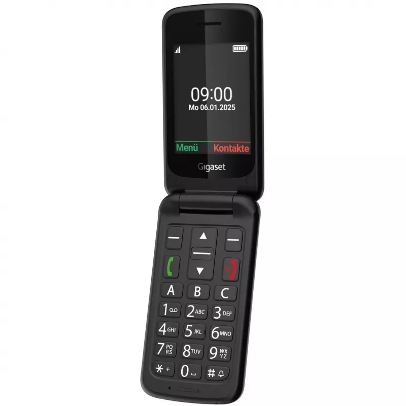 Gigaset GL595 teléfono para personas mayores 7,11 cm (2,8 pulgadas) Dual SIM, botón SOS, resistente a salpicaduras y polvo, 32 MB RAM, ranura microSD, negro
