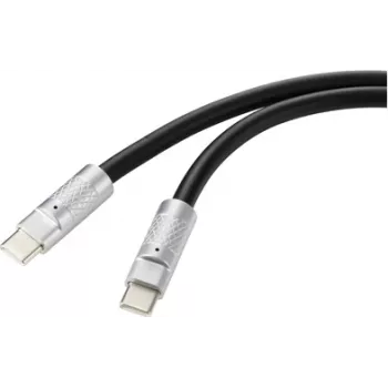 Renkforce cable USB-C® USB 2.0 conector macho USB-C®, conector macho USB-C® 1,00 m negro RF-6056872 (RF-6056872)
