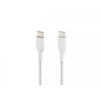 Cable trenzado USB-C a USB-C 1 m blanco