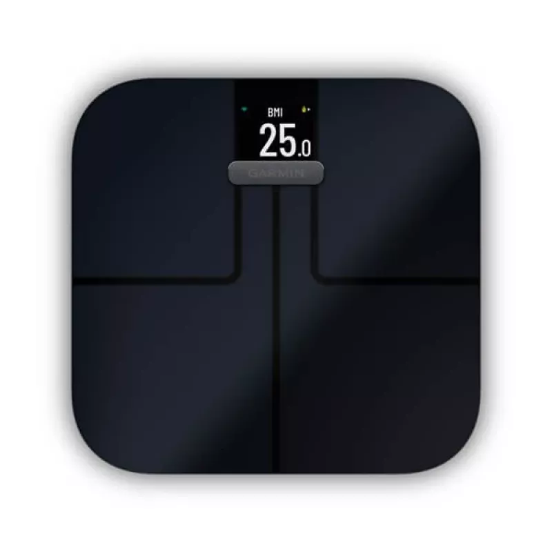 Báscula de personas electrónica GARMIN Index S2 — negra, máx. 181,4 kg, Wi-Fi/Bluetooth, composición corporal