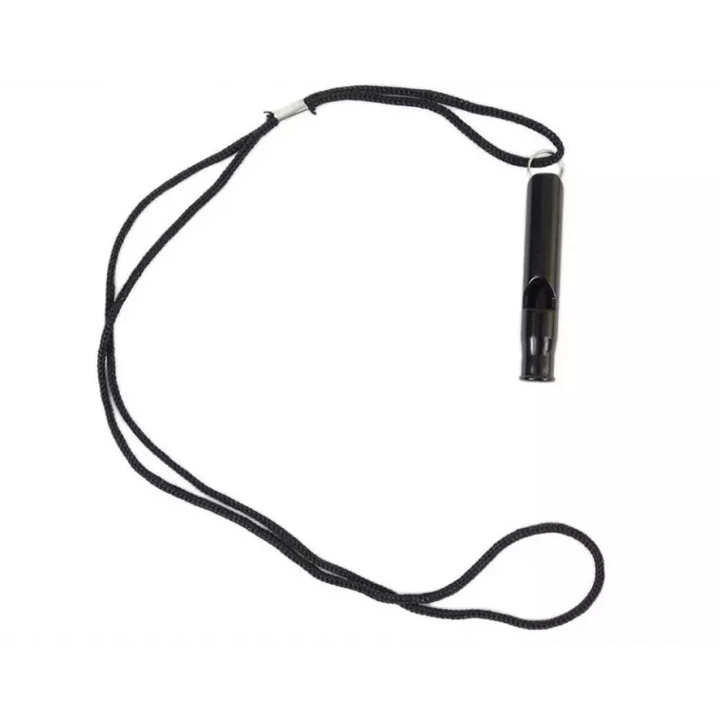 Silbato de supervivencia, aluminio, negro