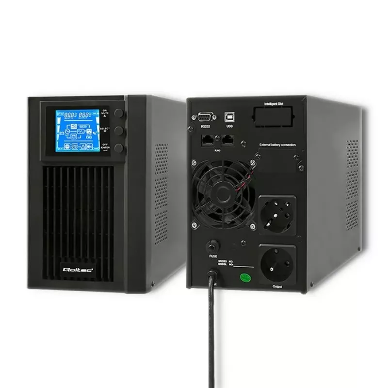 SAI (sistema de alimentación ininterrumpida) Qoltec 53042 de doble conversión (Online) 1 kVA 800 W 2 tomas de CA
