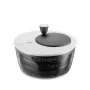 Centrifugadora de ensaladas GEFU Rotare con manivela, capacidad 3 L, carcasa de plástico, negro/blanco, apta para lavavajillas