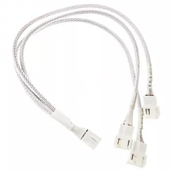 Cable en Y para ventiladores PWM Kolink PGW-AC-KOL-160, 35 cm, trenzado blanco, conector PWM de 1 a 2
