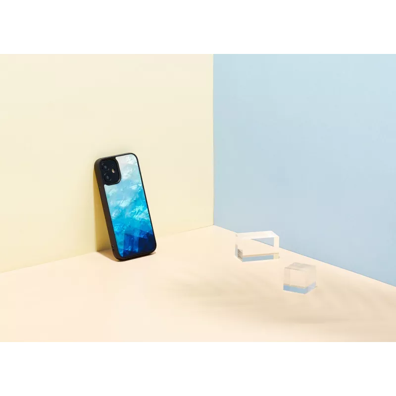 Funda protectora iKins para Apple iPhone 12 mini — blue lake con detalles negros