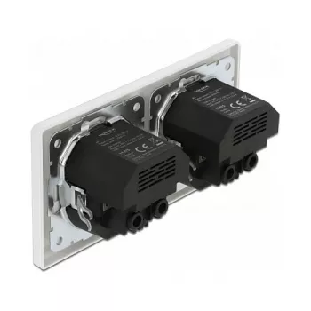 Toma de pared DeLOCK 2 tomas con 4 puertos USB 2 x 2,8 A