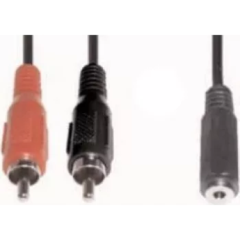 Cable de audio e+p B 132 1,5 m 2xRCA 3,5 mm negro
