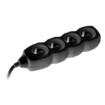 Tracer PowerCord alargador, 4 tomas, 3 m, negro