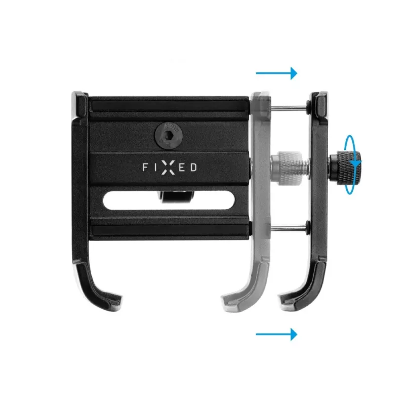 Soporte para tablet y smartphone FIXED Holder Fixed Bikee ALU 2 Ajustable 360° Negro, Aluminio, soporte de pinza ajustable