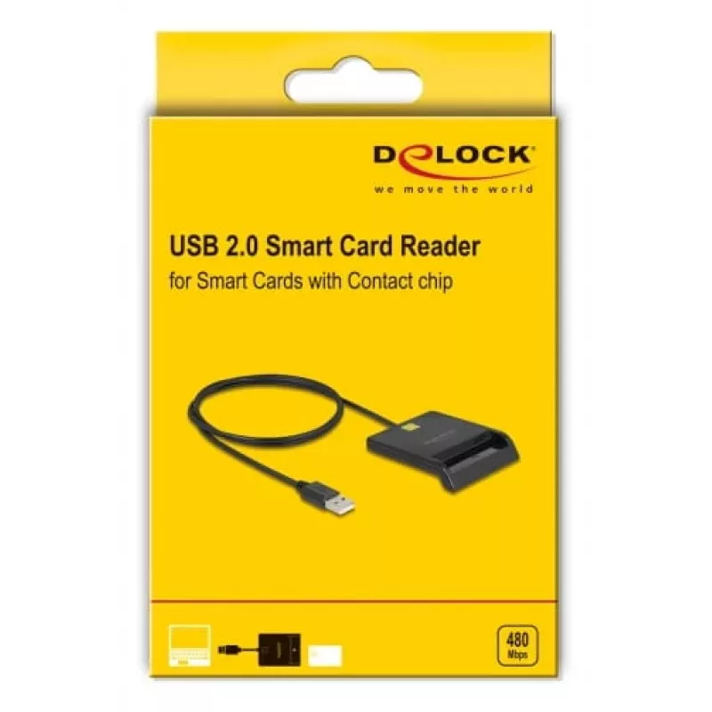Lector de tarjetas inteligentes DeLOCK 91724 USB Type-A negro