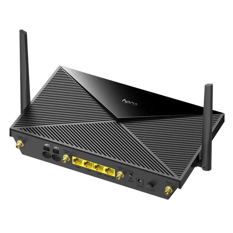 Router WiFi de sobremesa Cudy P5 — Wi‑Fi 6 de doble banda, 5G Sub6, Dual NanoSIM, Gigabit Ethernet, 6 antenas extraíbles, 256 MB RAM